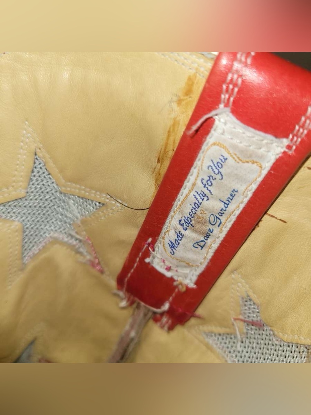 Women’s Custom Red Leather Star Inlay Patriotic Tall Rodeo Cowboy Boots Size 6 - Picture 12 of 14